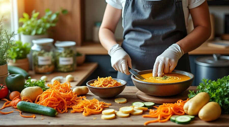 découvrez comment cuisiner zéro déchet avec des recettes savoureuses utilisant vos épluchures de légumes. apprenez à valoriser chaque partie de vos légumes pour des plats écologiques et délicieux.